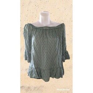 Green off the shoulder blouse Blue Rain‎ Women's Size S {N81}